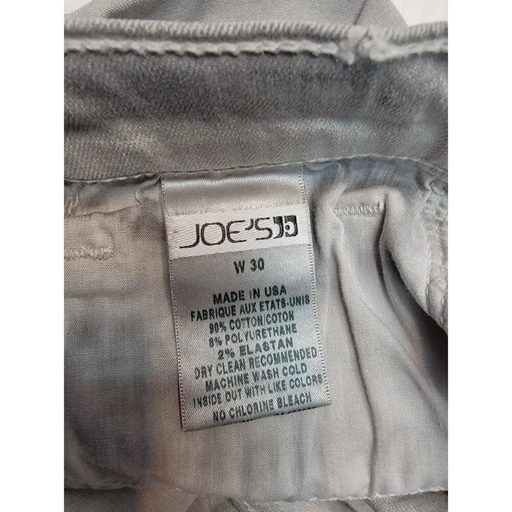 Joes Jeans Shorts Womens Sz 30 Silver Gray High Rise Denim